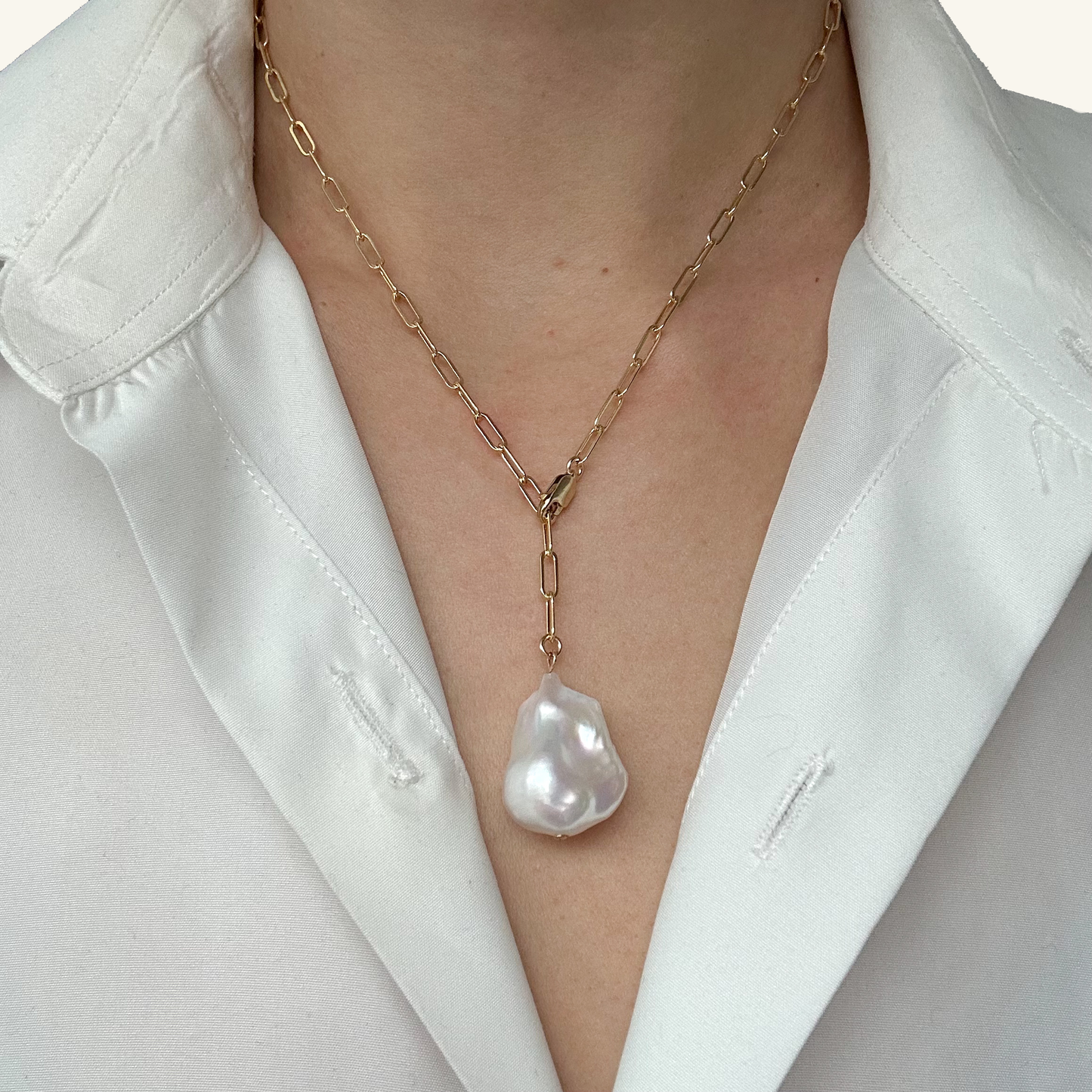Baroque Pearl Y Necklace