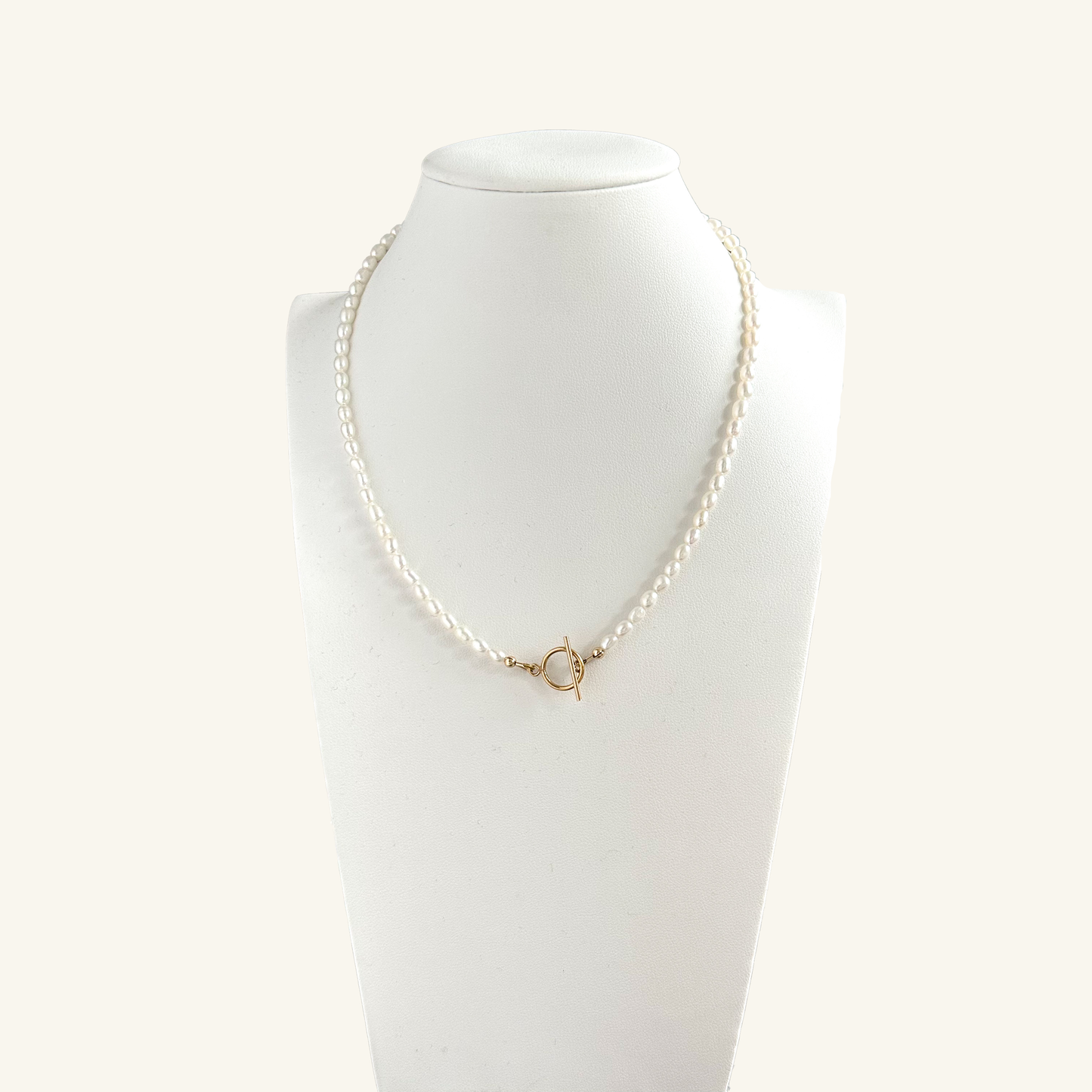 Pearl Gold Toggle Necklace