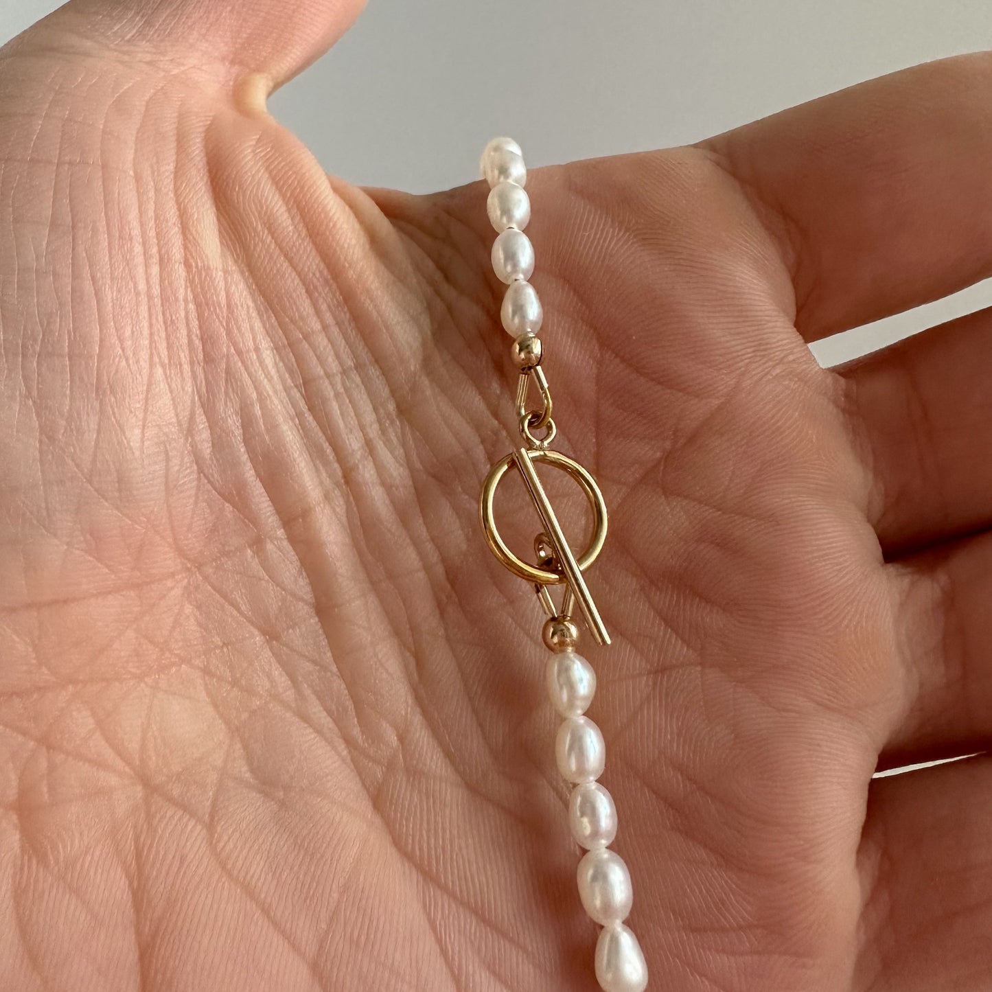 Pearl Gold Toggle Necklace