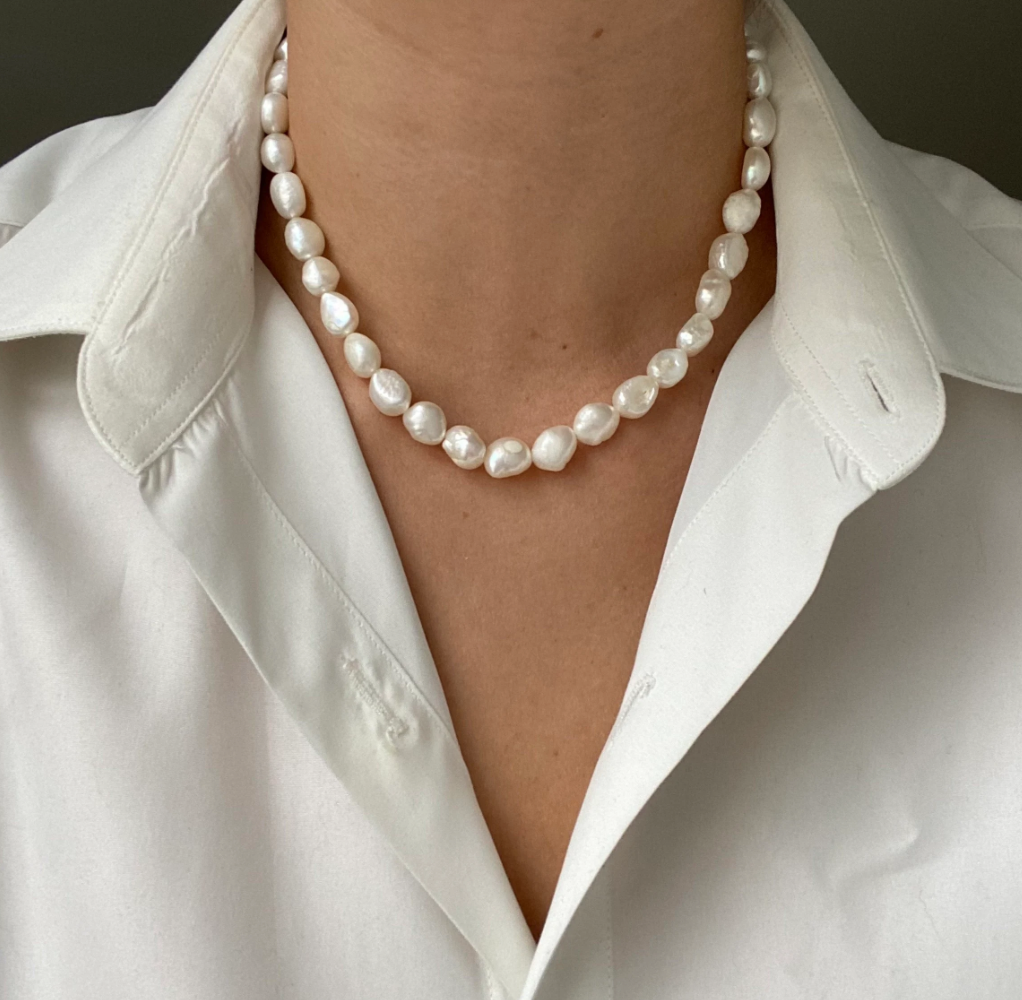 Chunky Baroque Pearl Necklace