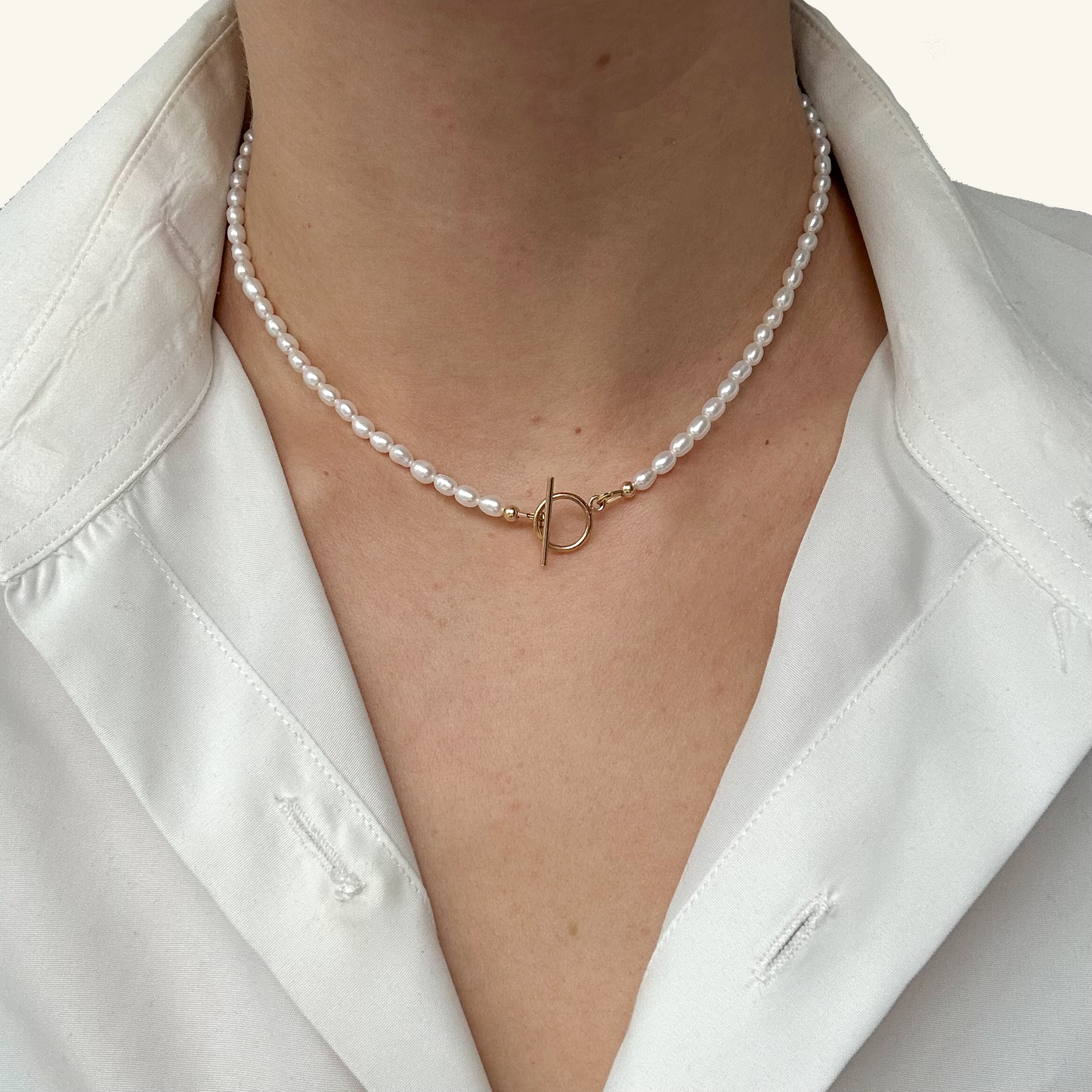 Mini Pearl Toggle Necklace