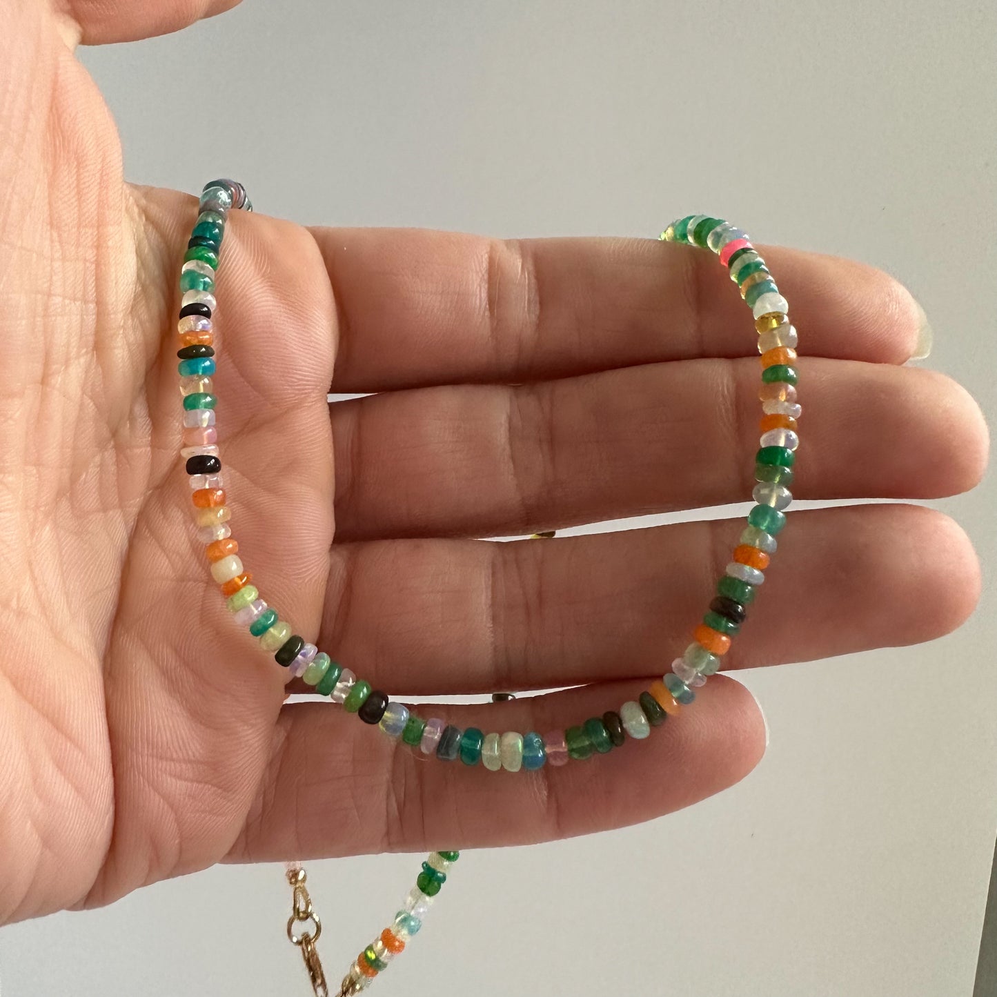 Multicolor Opal Beaded Necklace