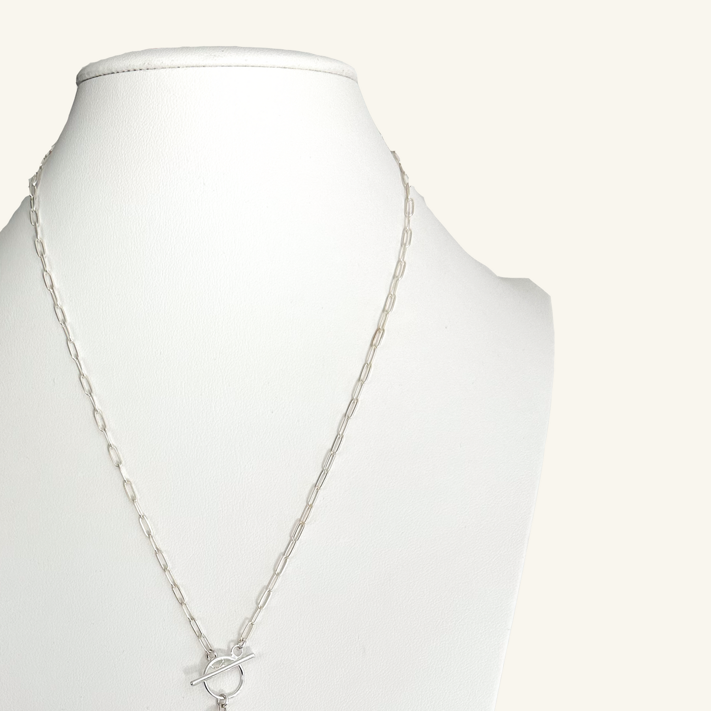 Baroque Pearl Silver Toggle Necklace